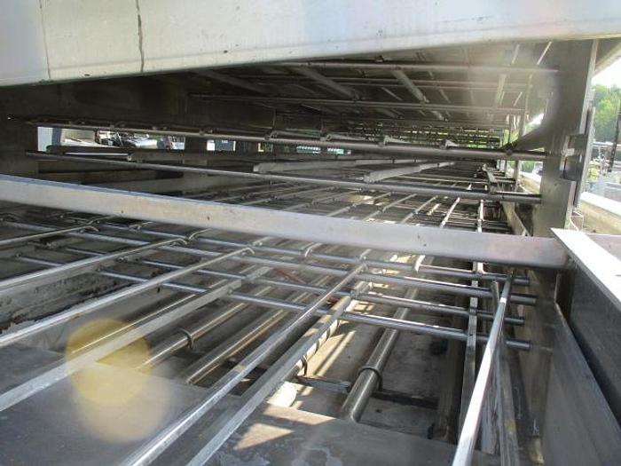 Used STEAM FIRED BLANCHER, 48" W X 16' LONG, TRIPLE PASS, OVERHEAD FRAMEWORK FOR HOISTING CANOPY, ALL STAINLESS STEEL M2003M