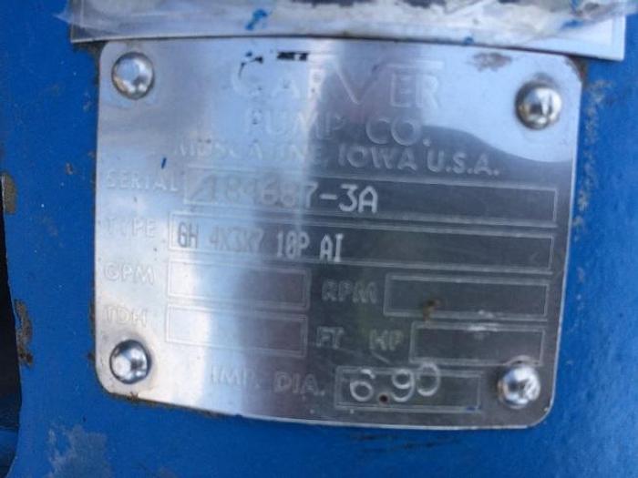 Used Used Carver Pump Co. Type GH 4 X 3 X 7-10P-AI pump
