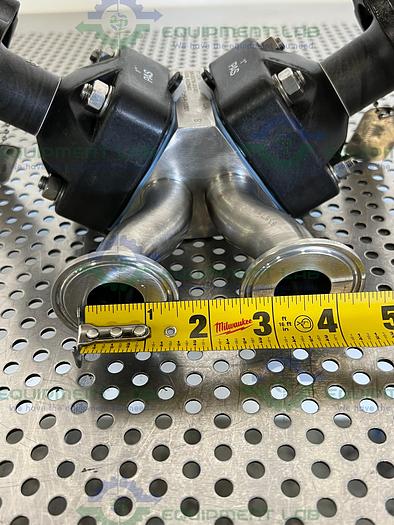 Used ITT  Pure-Flo 1-316L-RA25MAX 3- Way Diaphragm Valve w/ 1" Sanitary Fitting