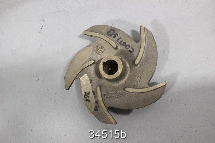 Used Goulds 3171 Impeller, 1x1.5x8, 5-Vane, 8" Diameter, Pattern 57998 #34515