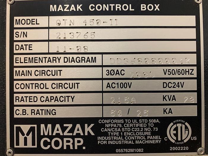 Used 2008 Mazak Nexus QTN 450-II
