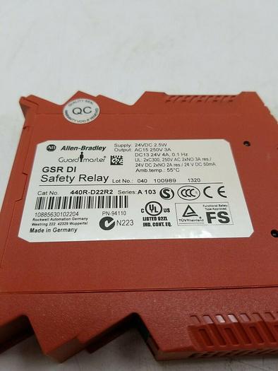 Used Allen-Bradley 440R-D22R2 SER A missing terminals