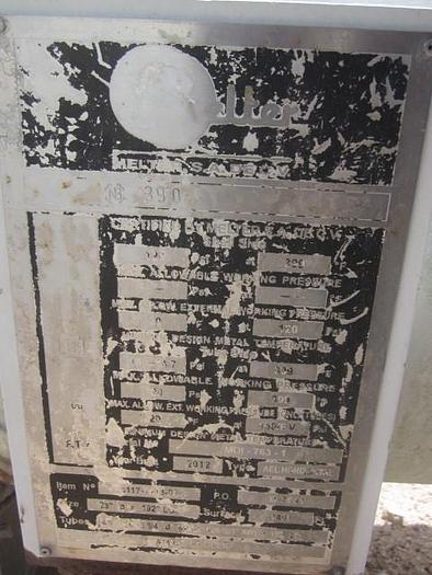 Used Used Melter approximately 1401 sq. ft. Alloy 20 heat exchanger.