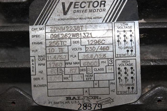 Used Baldor Vector Drive Motor Ac Motor, 10 Hp, 1760 Rpm #28379