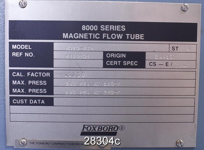 Unused Foxboro 8010-btr 10" Magnetic Flow Tube, 8 #28304