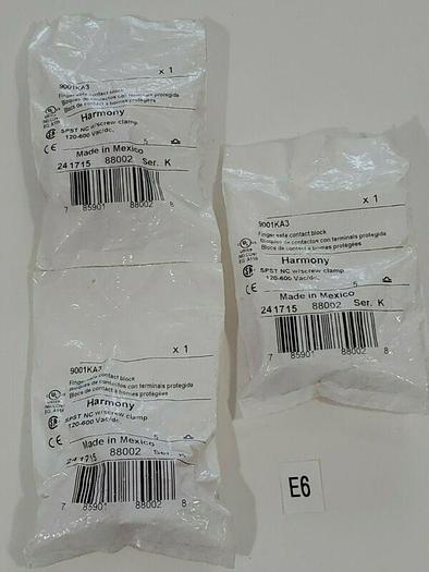 *NEW IN BAG* LOT OF 3 Schneider Electric 9001KA3 Finger Safe Contact Blocks 600V