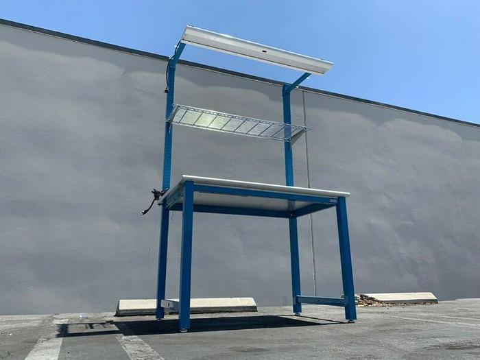 Used Bench Depot 30" x 48" x 34" Workbenches w/ Single Rack Shelf and Overhead Light