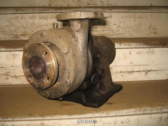 Used Goulds 3199 Goulds 3199, 1X1X5, 5" Impeller Diameter, 6-Vane Impeller, Stainless Steel Casing, Stainless Steel Impeller, Stainless Steel Stuffing Box, Stainless Steel Suction Side Plate, Mechanical Seal #25889