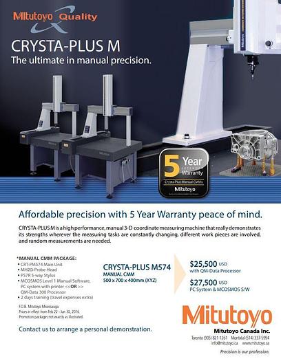 Used 2017 Mitutoyo CRT-PM574