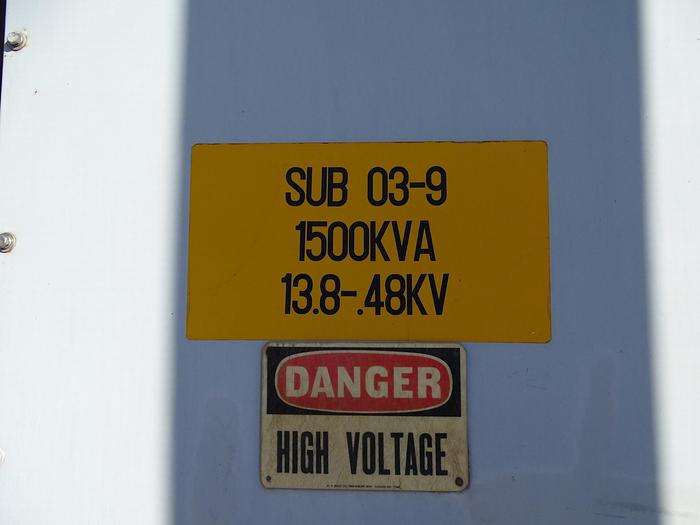 Used 1,500 KVA 13,000V SIEMENS-ALLIS SUBSTATION 480Y/277 VOLTS CU WINDING
