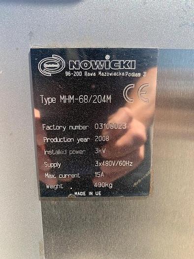 Used Nowicki Brine Injector Model MHM-68/204M 