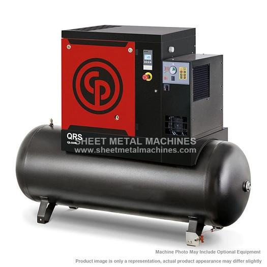 CHICAGO PNEUMATIC 10 HP Belt Drive Quiet Rotary Screw Air Compressor Tank Mount w/Dryer QRS10 HPD-150TM