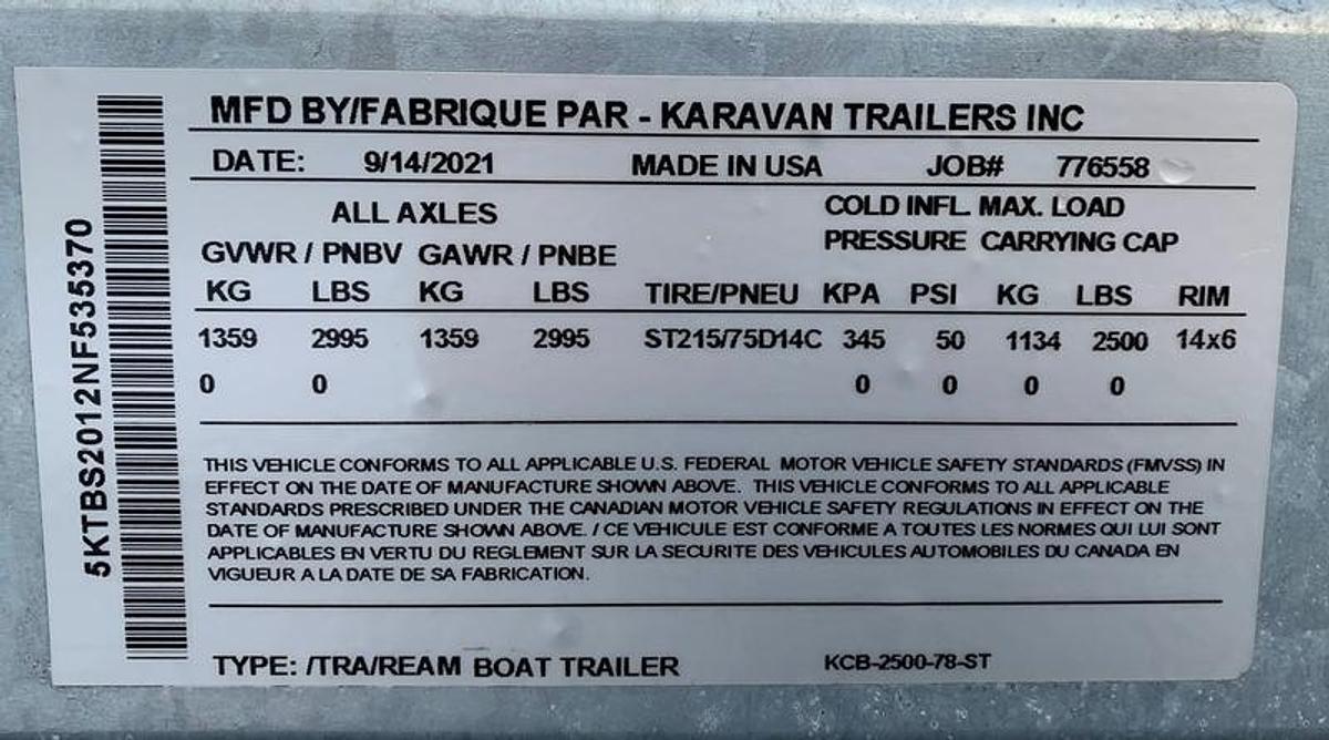 2022 Karavan KCB-2500-78-ST