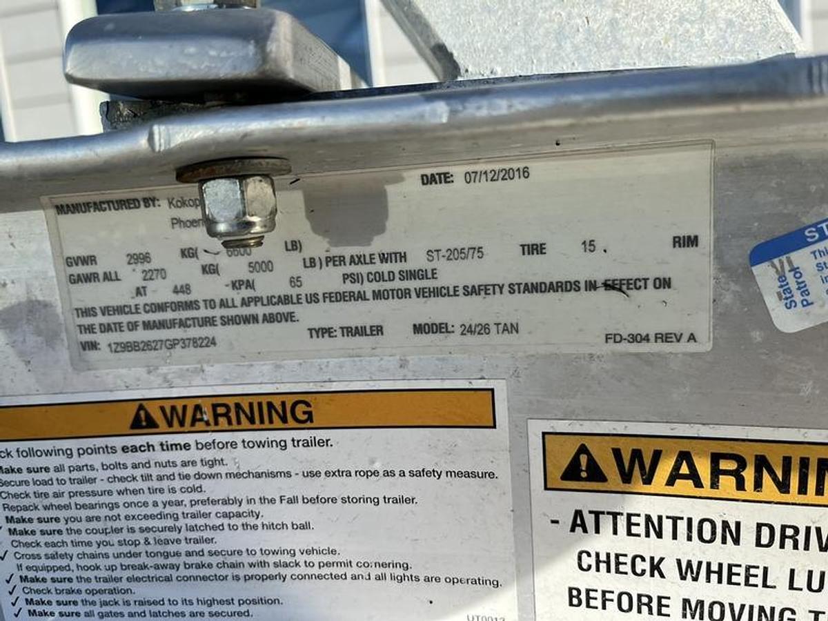 Used 2016 Kokopelli Trailers 24/26 Tandem