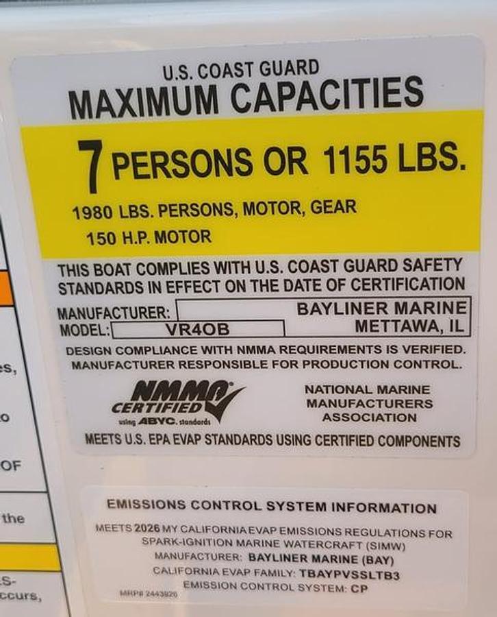 2026 Bayliner VR4 OB