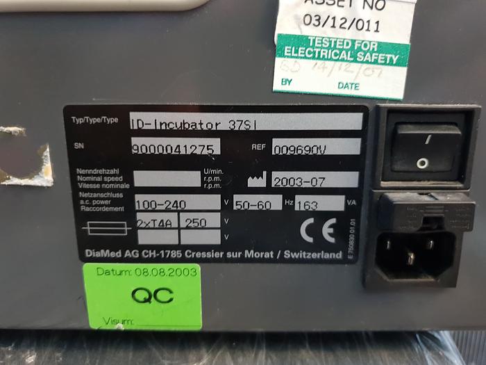 Used DiaMed Incubator 37 S I Incubator