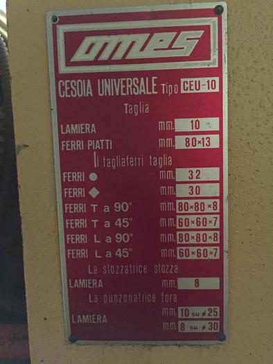 Usato PUNZONATRICE N° 14 OMES CEU 10