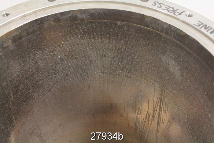 Used Thune Screw Press Basket 17.75" Id, 29.75" Long #27934