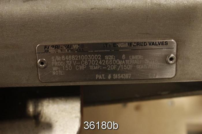 Used Fabri 6" Hand Operated Knife Gate Valve #36180