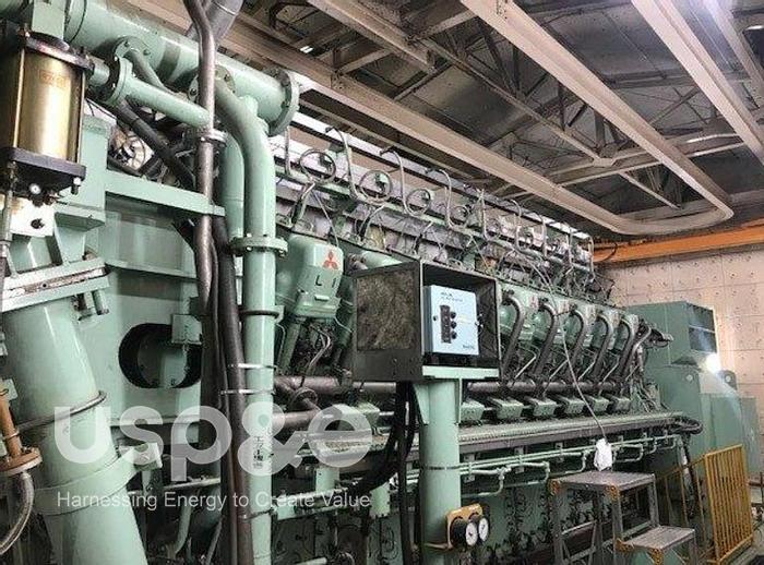 Used 11.4 MW 2003 Used Mitsubishi 18KU30GA Natural Gas Generator Set