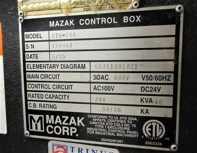 Used 2005 Mazak Nexus QTN 200