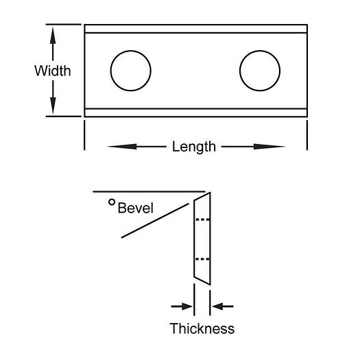 30 X 12 X 2.5 MM - 2-EDGE CARBIDE INSERT KNIFE