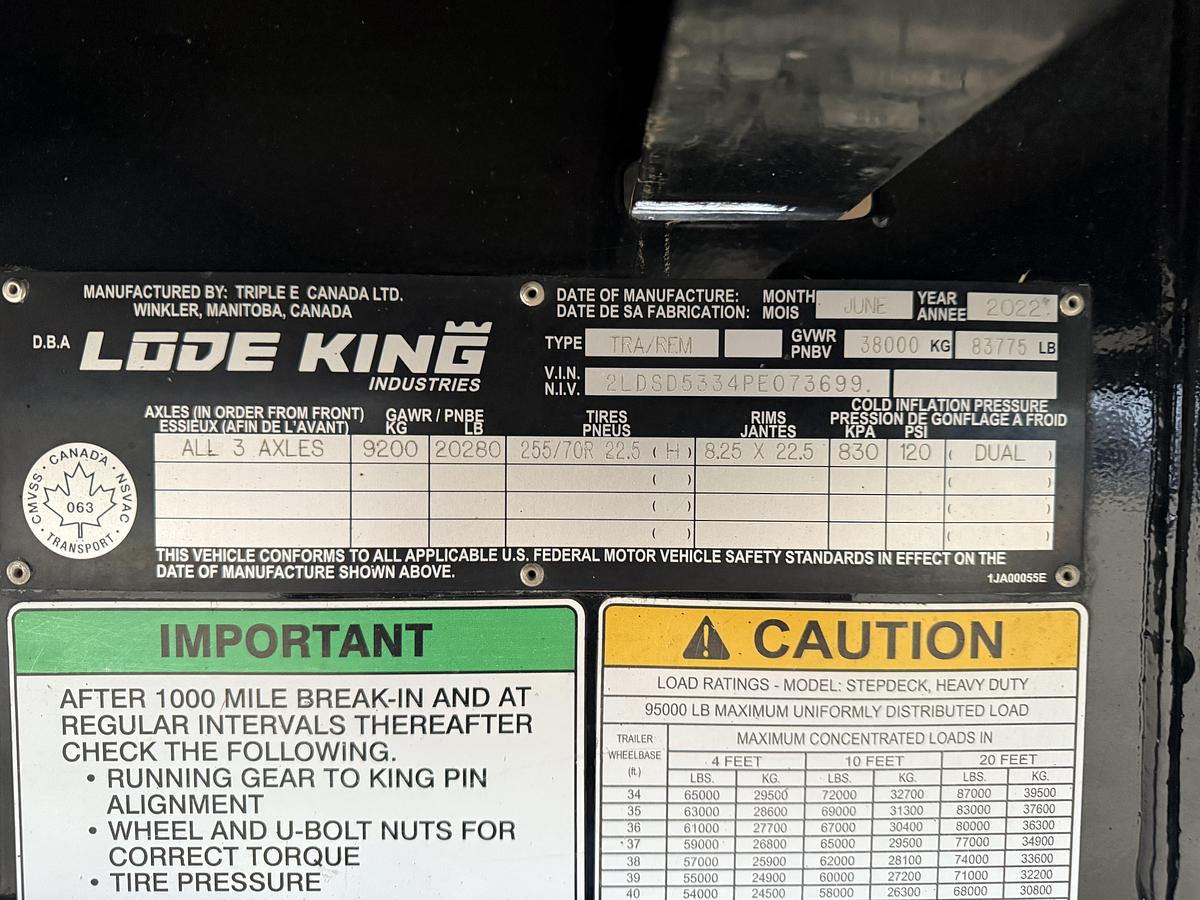 Used 2023 Lode King 53' Tridem Step Deck