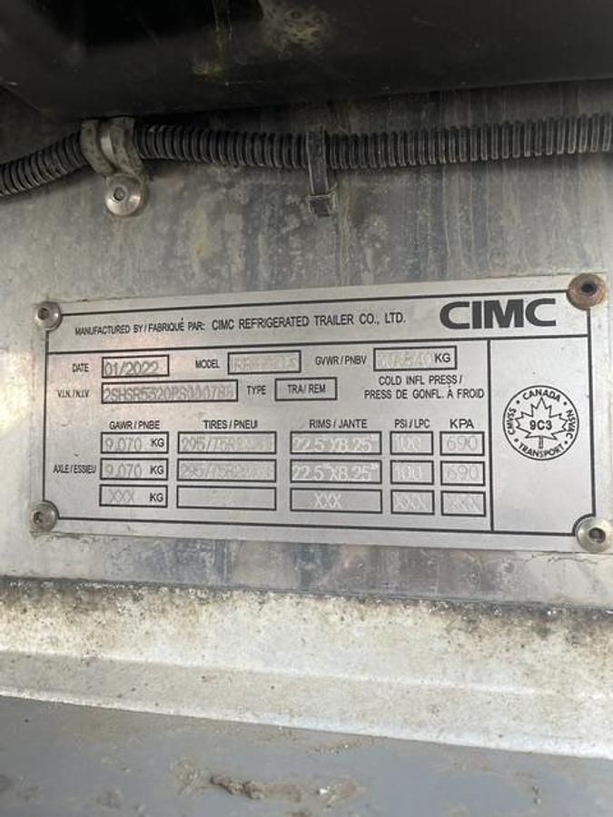 Used 2022 CIMC 53' Tandem Reefer/Refrigerated Van - #VNR1713