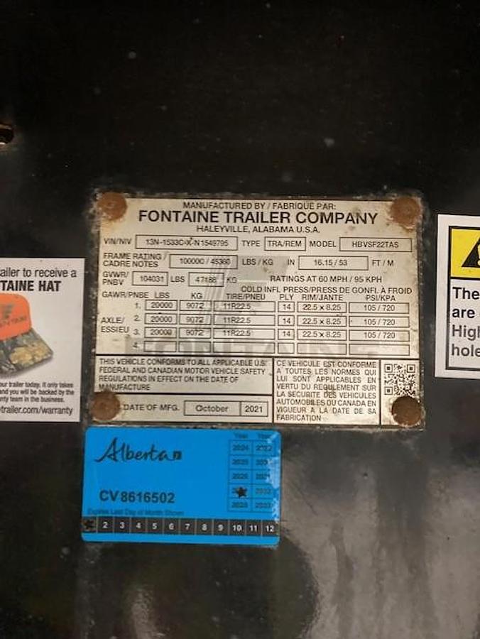 Used 2022 Fontaine 53' Tridem Flat Deck/Highboy - #FD1632