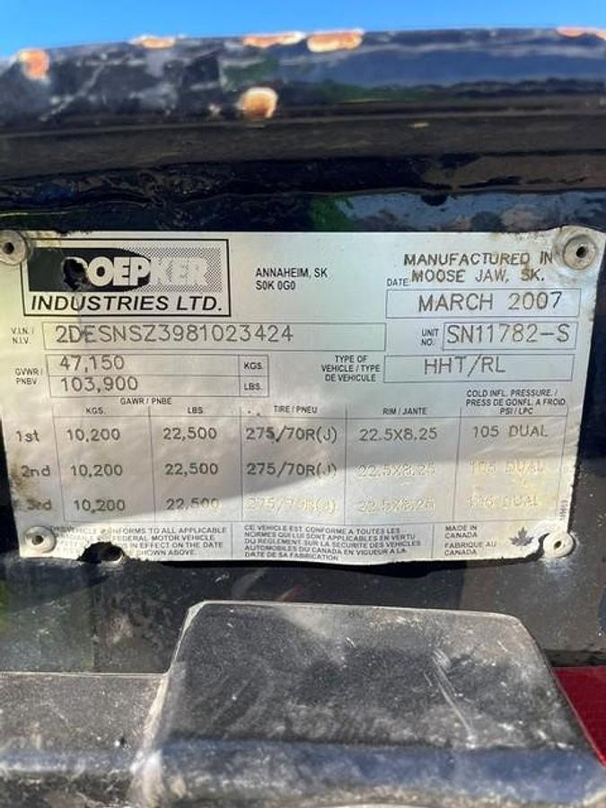 Used 2008 Doepker Tridem Scissor Neck with Rail - #SN1534