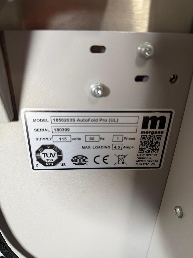 Morgana AutoFold Pro Automatic Folding Unit –  Model 1858203S  