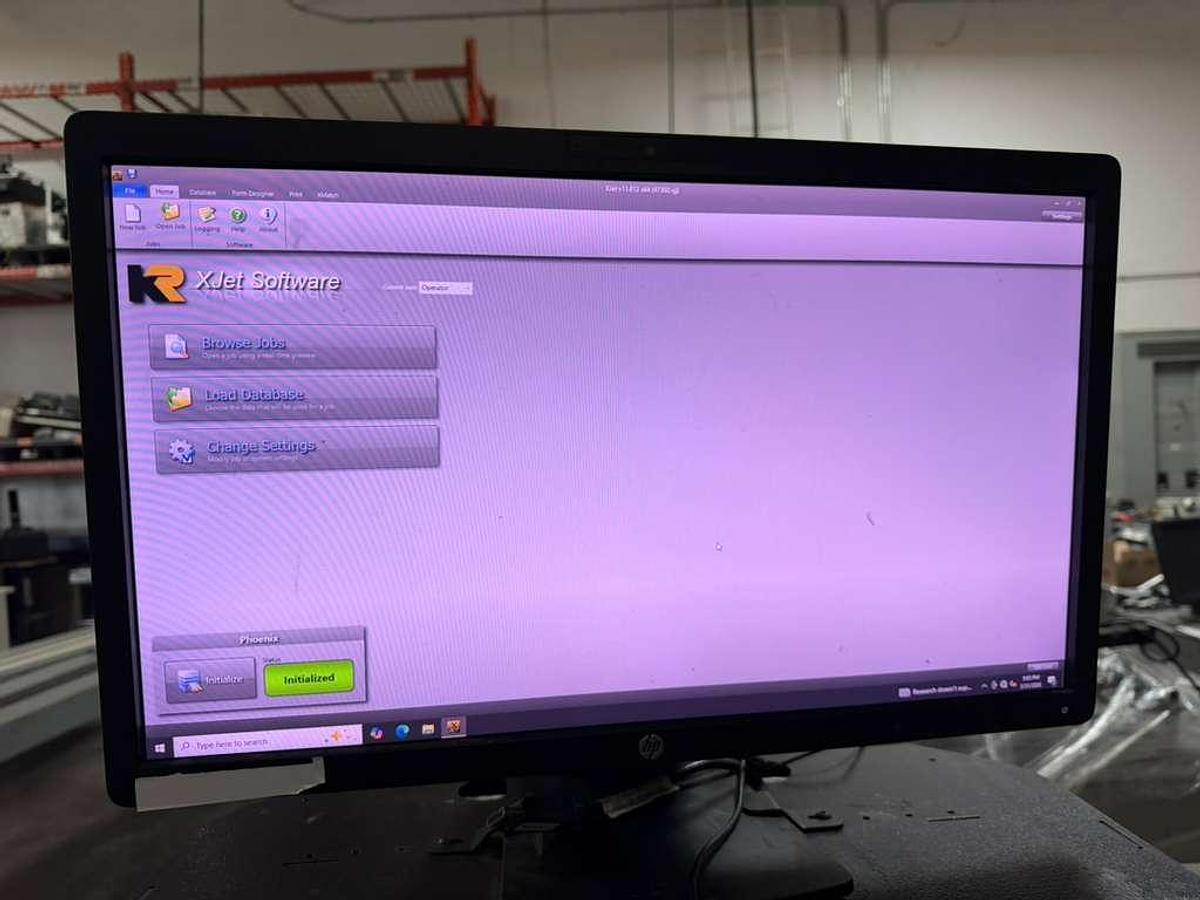 Used Kirk Rudy UV Phoenix Inkjet with Feeder Complete System