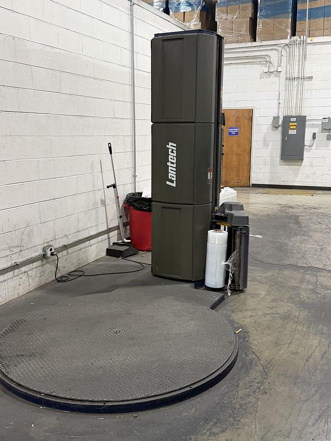 Used Lantech Q300 Semi-Automatic Turntable Stretch Wrapper