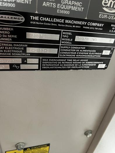 Used Challenge 265 Titan Paper Cutter