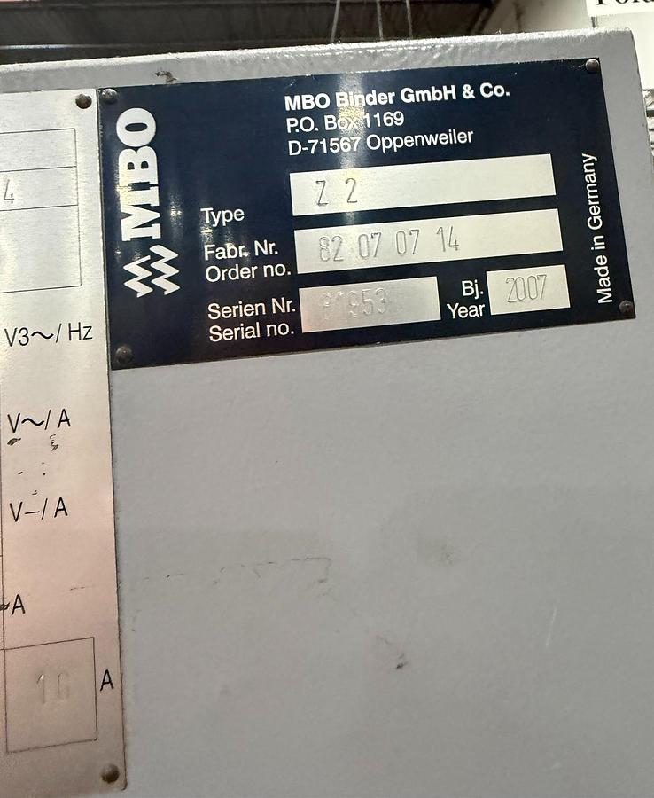 Used MBO Z2 Knife Folder / Knife Fold Unit Mobile, 180° Pivot (Up/Down Fold)