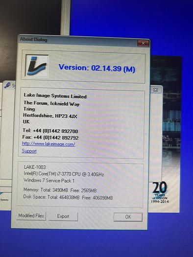 Used Lake Image Read & Print Camera System with Inkjet