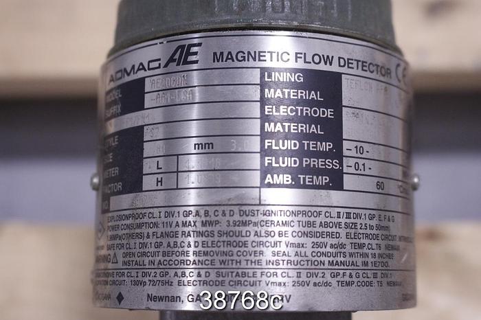 Used Admac AE20CDN 3" Magnetic Flow Tube #38768