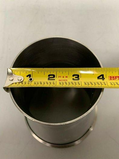 Used Stainless Steel 7" Cone Reducer w/ One Sanitary Fitting 6.5" to 4"