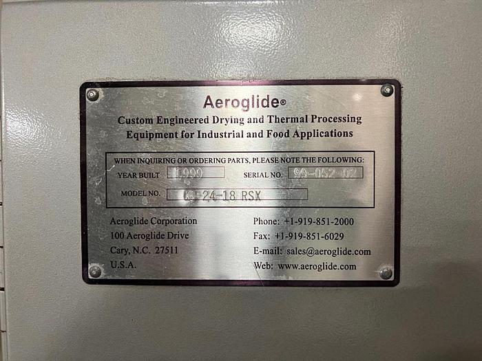 Used 1999 Aeroglide Dryer Model #1999-C3-24-18RSX