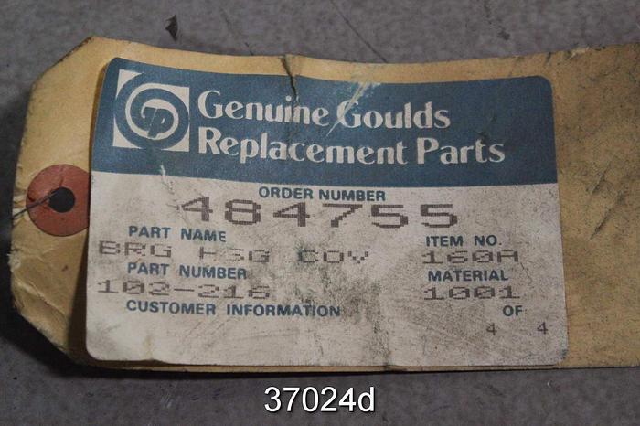 Unused Goulds 3415 Bearing Housing Cover, No. 102-216 #37024
