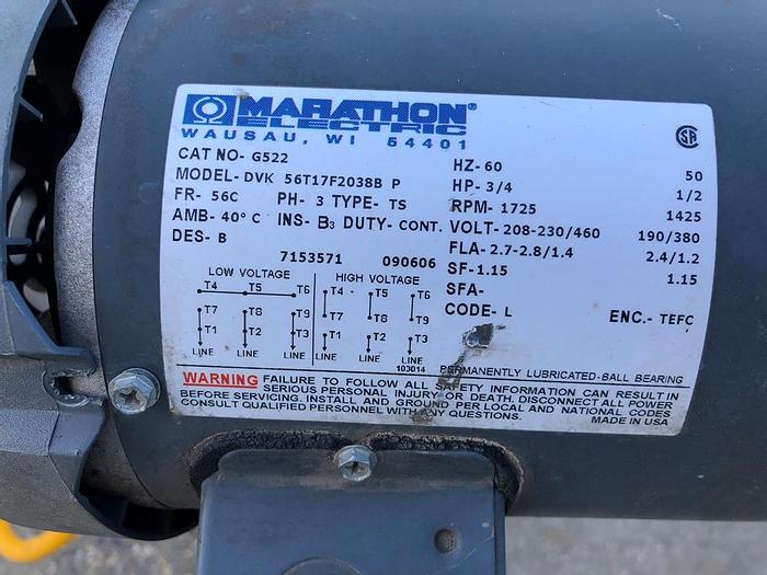 Used Conveyor, Belt, 18" x 152", S/st, Rubber Belt, 3/4 HP #S743789