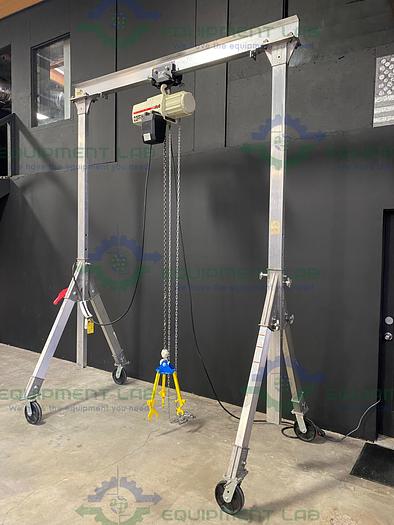 Used Vestil AHA-2-8-12 Aluminum Gantry Crane w/ Coffing JLC Hoist & CBTG Trolley