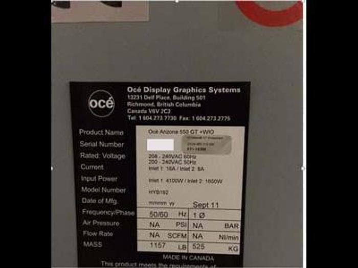 Used 2011 Oce Arizona 550 GT