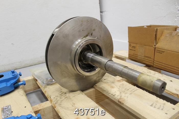 Unused Goulds 3410 4x6x13 Rotating Assembly, 5-Vane Stainless Steel Impeller #43751