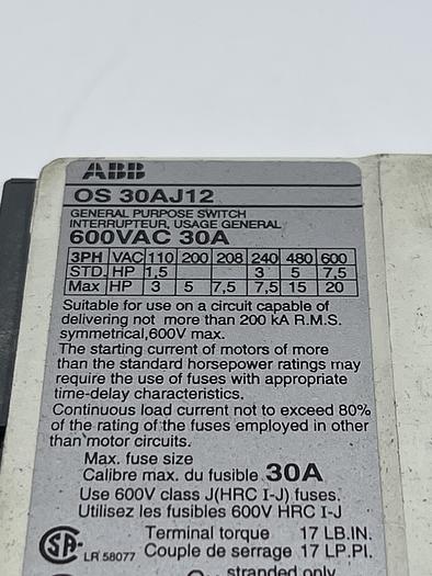 Used ABB OS 30AJ12