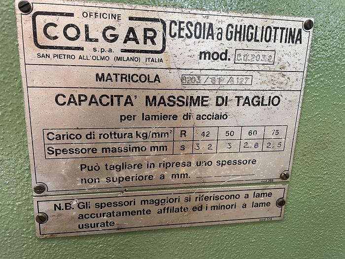 Usato CESOIA A GHIGLIOTTINA MECCANICA COLGAR