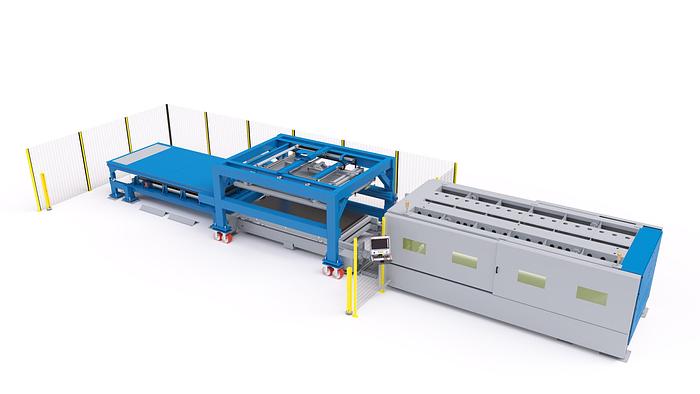 Compact Server Long: sistema di automazione per macchine taglio laser fibra ottica
