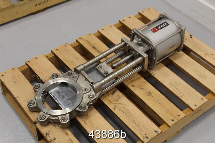 Used Wey Valve 6" Air Operated Knife Gate Valve, CF8M Body #43886