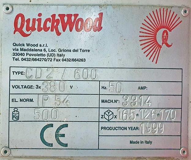 Used 1999 Quickwood Italy Calibrating / Brushing machines QuickWood System