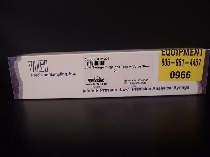 Used VICI Liquid Syringe Purge and Trap W/Valve Stem 10 ml (966)